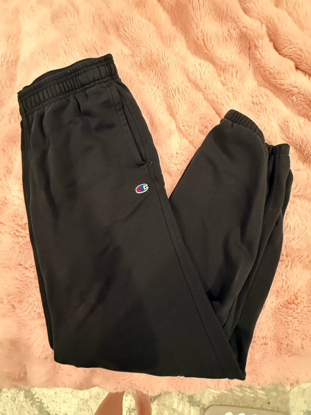Champion Black Sweatpants with Small Logo